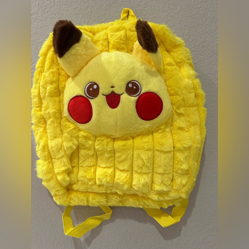 New Pikachu-themed plush backpack.